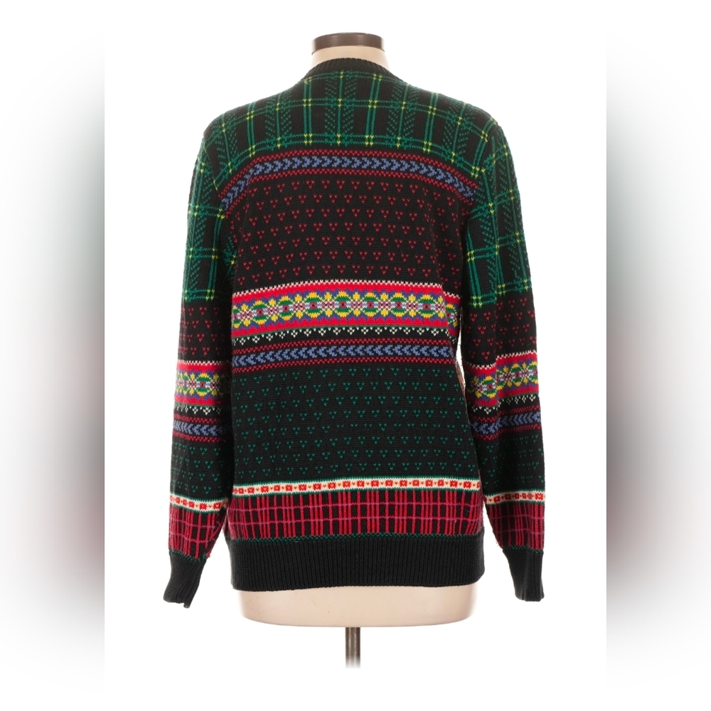 Vintage 90s Susan Bristol Sweater Women L Teddy Bears Hand Embroidery Fair Isle - Picture 2 of 10